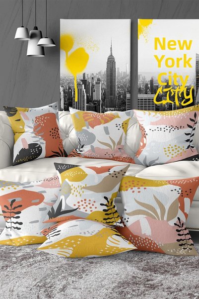 Generic Brand Set of 7 Colorful Exotic Leaf Design Decorative Cushion Covers ...