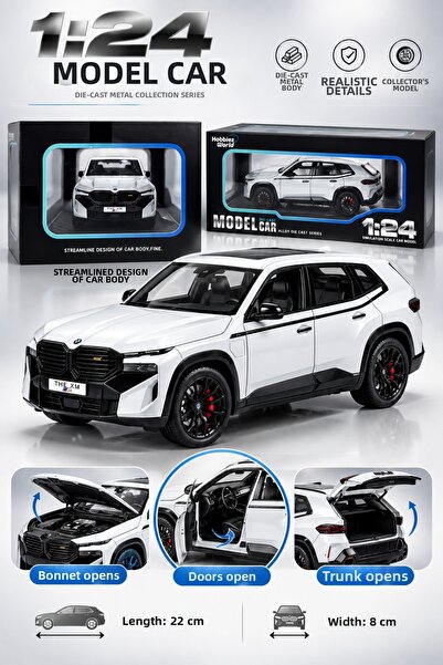 PONİKİDO Bmw Xm 1:24 Scale Metal Model Car 22 cm – Opening Doors, Hood and Tr...