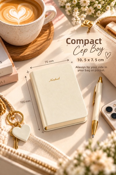 Daks Pocket Size Notebook 10.5 X 7.5 cm Lined Mini Notebook 80 Sheets 80 Gr Cream