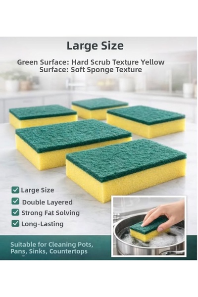 CEYMOP PROFESSIONAL Premium Industrial Dish Sponge Large Size 8 Pieces