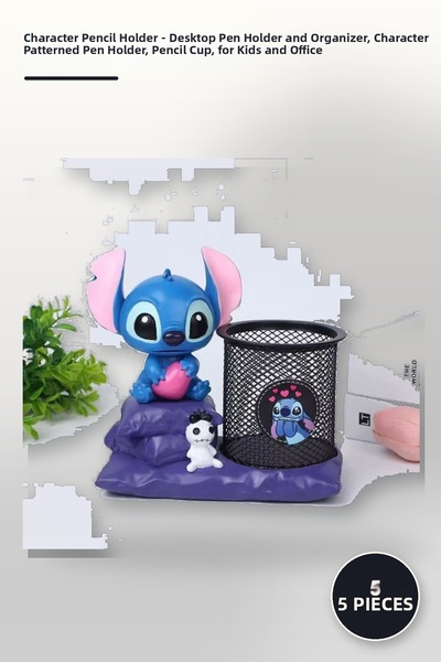 Yenilig 5 Character-Patterned Pen Holders – Desktop Pen Holder and Organizer,...