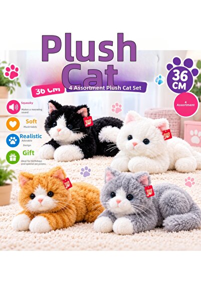 Golden Rainbow 36 cm Plush Cat with Sound