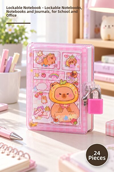 Yenilig 24 Pieces of Lockable Notebooks - Lockable Notepad, Notepad and Journ...