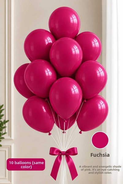 Partixa Latex Balloon Set of 10 - Fuchsia