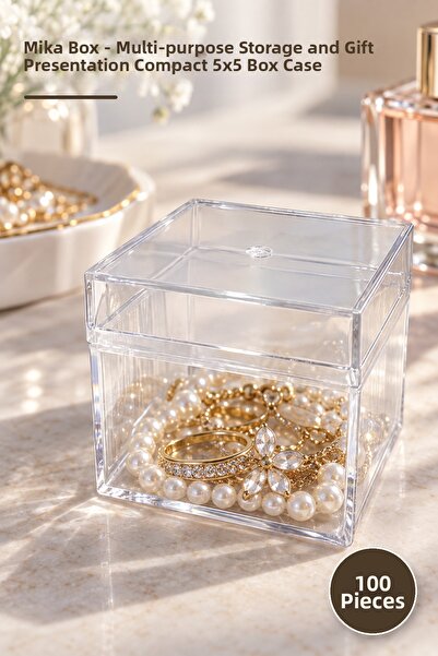 Yenilig 100 Pieces Mica Box – Compact 5X5 Box Case for Multi-Purpose Storage ...