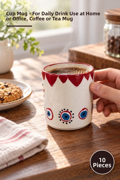 Yenilig 10 Pieces of Mugs – for Daily Beverage Use, Home Office Coffee Tea Mu...