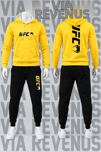 Vordevia Front and Back Printed Hooded Cotton Tracksuit Set