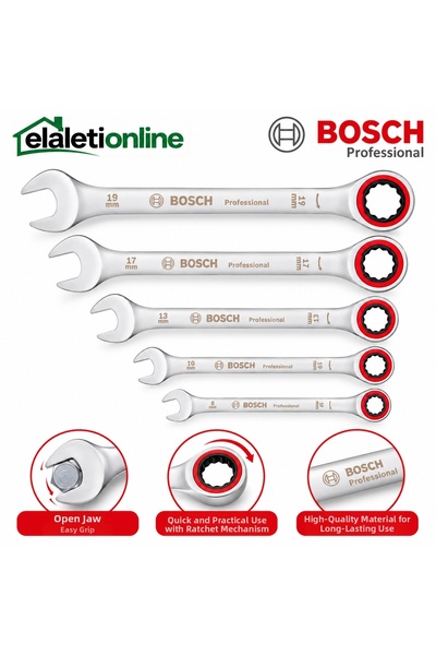 Bosch طقم مفاتيح ربط احترافي 5 قطع، 8-10-13-17-19