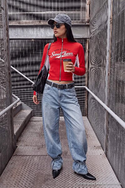 Trendyol Collection Red Knitted Sweatshirt Twoaw27Sw00198