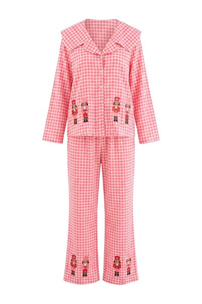 Trendyol Kollektion Rot kariertes Shally-Webpyjama-Set THMAW27PT00192