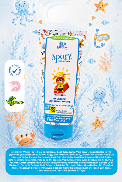 BABYTON Doğal Suya Dayanıklı Güneş Koruyucu Krem 100 ml