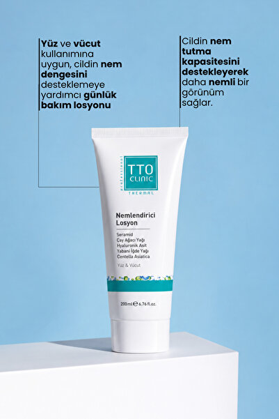 TTO Nemlendirici Losyon Cilt Bariyeri Desteği 200 ml Seramid, Çay Ağacı Yağı ve Centella Clinic