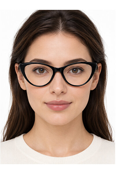 Toz Vintage Azire Siyah Çerçeve Optik Uyumlu Vintage Retro Kedi Gözlük