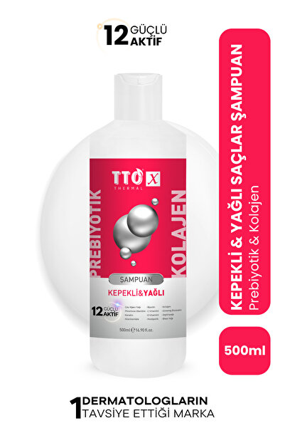 TTO Şampuan Kepek ve Yağlanma Karşıtı 500 ml Kolajen ve Prebiyotik X Yağlı Sa...