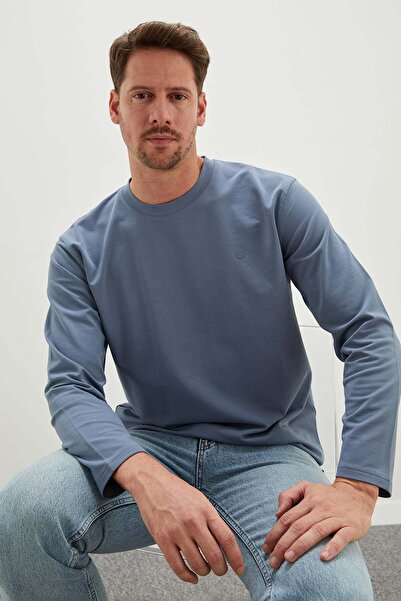 Fulla Moda Baskılı Bisiklet Yaka Sweatshirt
