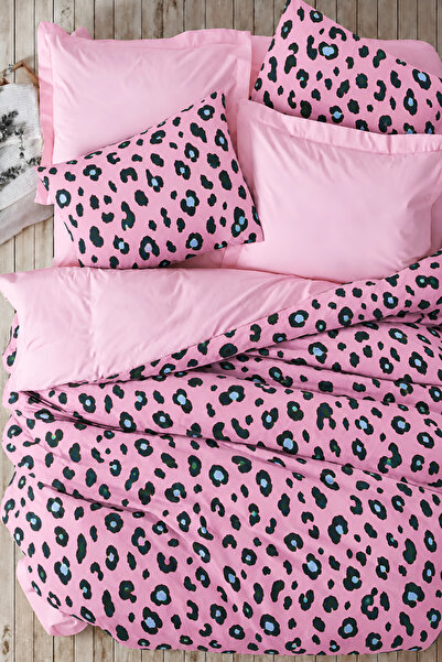 İQON Fitted Sheet Duvet Cover Set Double Chita Pink