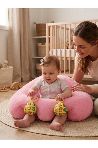 BEBEYATMAZ Pembe Oyuncaklı Oturma Destek Minderi