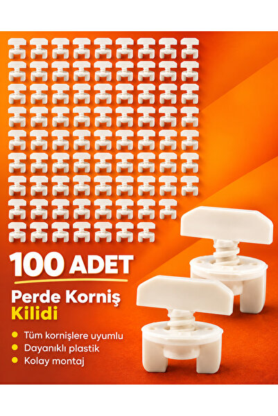 ZRN Shop Perde Düğmesi Sıkıştırmalı (100 Adet ) Korniş Kilidi Perde Sonlandır...