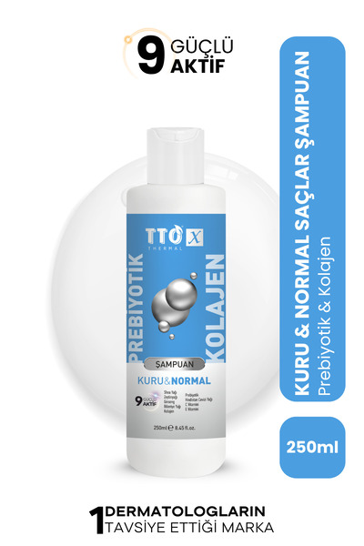TTO Şampuan Besleyici 250 ml Prebiyotik ve Kolajen X Kuru ve Normal Saçlar