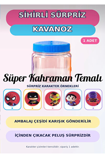 Sihirli Kapalı Paket Kavanoz Oyuncağı Su Ekle Çalkala Peluş Figür 1 Adet Süper Kahraman Temalı