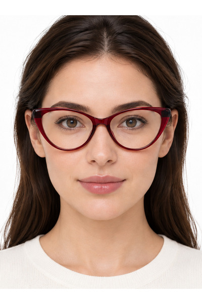 Toz Vintage Selvex Kırmızı Çerçeve Optik Uyumlu Vintage Retro Kedi Gözlük