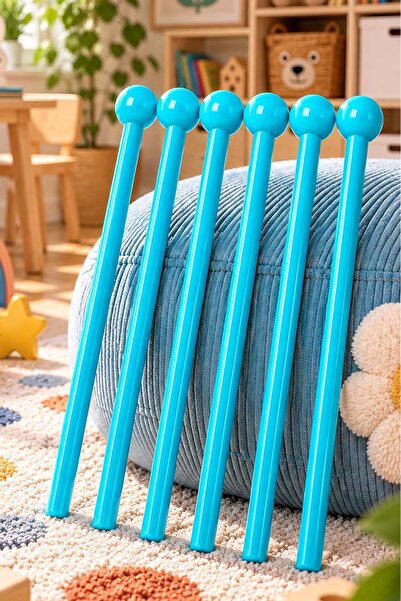 Midex Orf-TFK-23LBL 3X Açık Mavi Çocuk Davulu Tokmağı 23 cm Ritim Çubuğu Örf ...