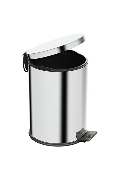 AQUA BAGNO Basic Çöp Kovası - Pedallı 12 L, Parlak Krom Paslanmaz