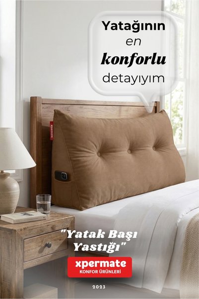 XPERMATE Yatak Başı Yastığı Sırt ve Bel Destek Yastığı 120 cm Yaslanma ve Din...