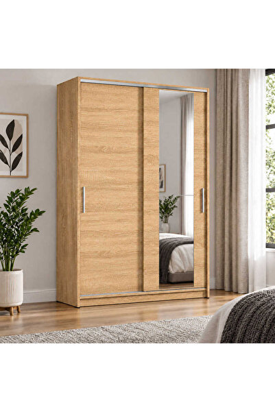 Adore Mobilya Aynalı Sürgülü Gardırop SWD-512-SN-2 Sonoma