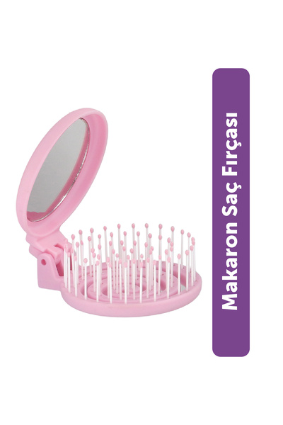 PROCO Beauty Makaron Saç Fırçası - 3D Esnek, Aynalı, Çanta Boy - Compact Deta...