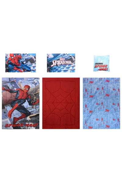SPIDERMAN 5-in-1 Bnb Comforter Bedding Set – Brushed Microfiber & Polyester S...