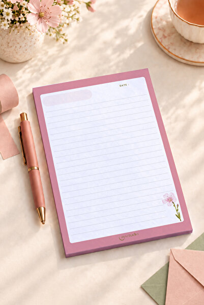 Lilyum Temalı A5 Çizgili-Notepad-Not Defteri-Bloknot