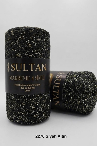 hobi dünyası evim 1 Adet Makreme 4 Simli İp 200 Gram 200 Metre 2 mm Çanta Cüz...