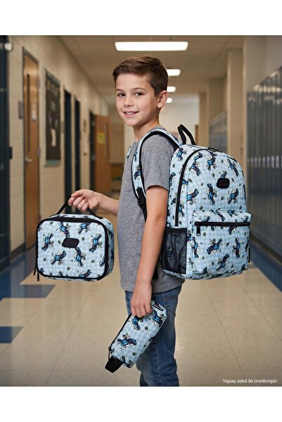 SKECHERS B Utılıty Backpack Set Büyük Erkek Çocuk Haki Sırt Çantası Seti SKCH...