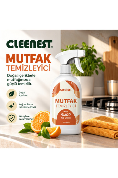 Cleenest Mutfak Temizleyici Doğal % 100 Yağ Çözücü 500 ml