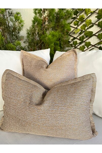 Decamor home Desenli Sarı Kırlent Kılıfı Hardal Sarısı Kırlent Kılıfı