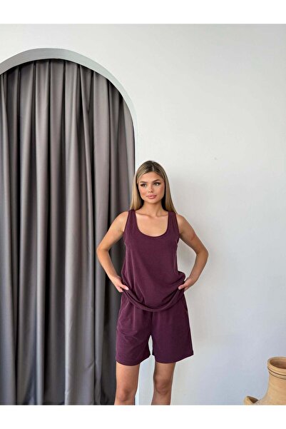 HKT HAK TEKSTİL Modal Pike Slim Shorts and Tank Top Set