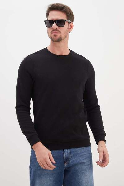 Fulla Moda Ribbed Crew Neck Thessaloniki Knit Sweatshirt