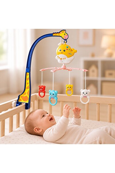 Salamandra Kids Carusel Patut cu Proiector, Telecomanda, Lumini si Sunete,