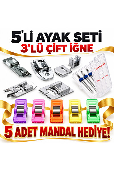 Swart Singer Zetina Janome Brother Homemax Sinbo 5'li Ayak Seti ve 3'lü Çift ...