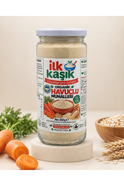 İlk Kaşık Organik Havuçlu Muhallebi Karışımı | 340 g | Pirinç, Yulaf ve İrmikli