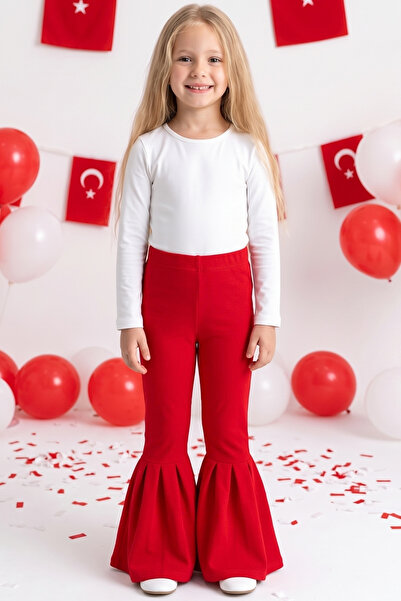 Parla Kids Girl's Red Spanish Flare High Waist Elastic October 29 Leggings Pants