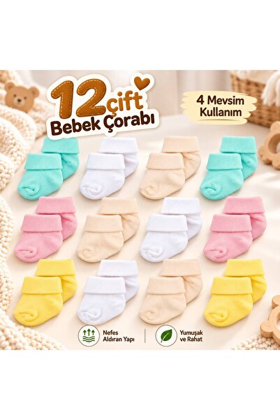 Novibaby 12 Pack Bamboo Newborn Baby Socks I Fresh I Baby Girl Boy Socks