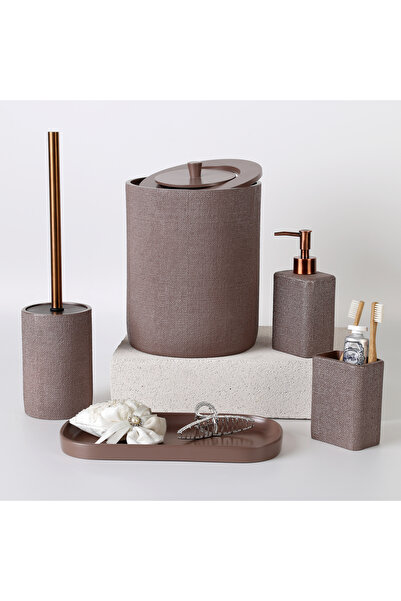 Selim Linen Bathroom Set Taupe