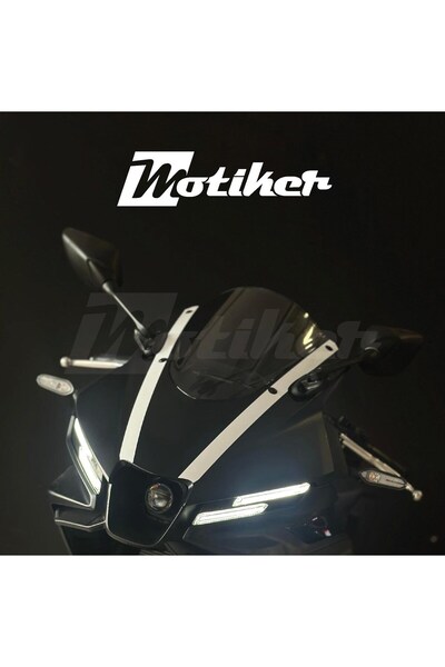 Motiker Yamaha YZF-R25 2025-2026 Model Ön Kafa Stıcker Etiket Model 4 Beyaz