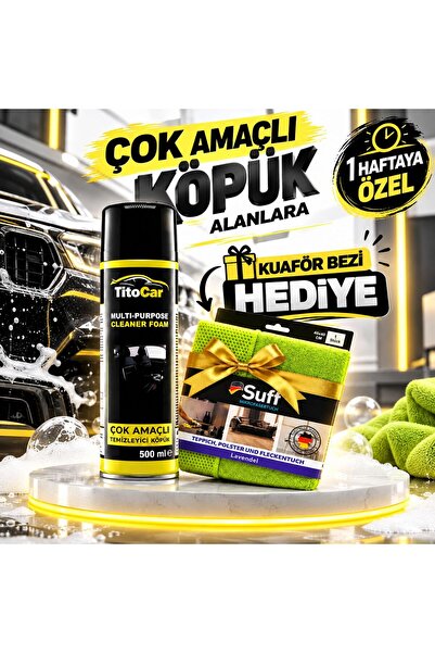 tito car Çok Amaçlı Köpük 500ml + Kuaför bezi