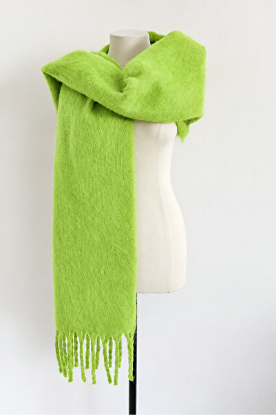 Frelyn Yeşil Yumuşak Dokulu Kadın Atkı Şal Omuz Şalı 50 cm x 190 cm