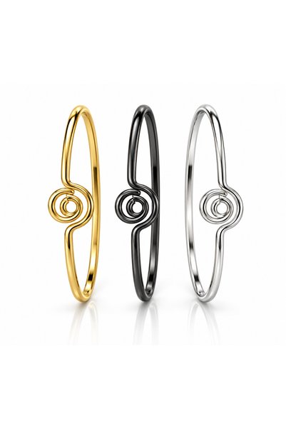 stravis Steel 3-Piece Bracelet Set (Inner Diameter 7 cm)