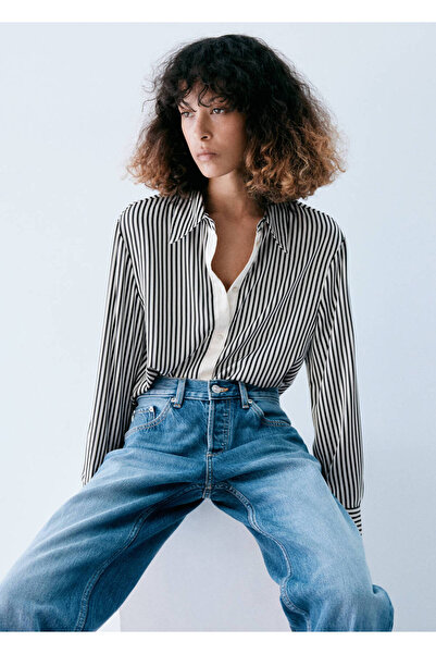 MANGO Woman Regular fit çizgili gömlek