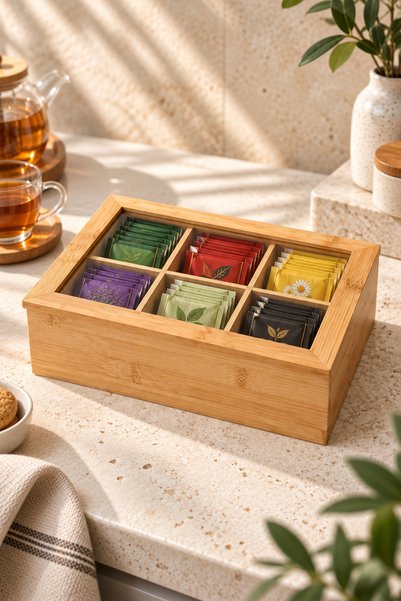 NOKKA 6-Compartment Lid, Mdf Multi-Purpose Decorative Box, Jewelry Organizer,...